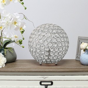 10" Elipse Medium Contemporary Metal Crystal Round Orb Table Lamp - Lalia Home - 1 of 4