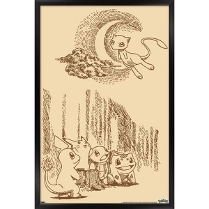 Trends International Pokémon - Sepia Scene Framed Wall Poster Prints - 1 of 4