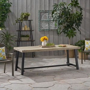 Mid-Century Outdoor Design Wooden Dining Table-Christopher Knight Home - 1 of 4