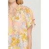 Women's Floral Potter Sleeve Shirt - entro - 4 of 4
