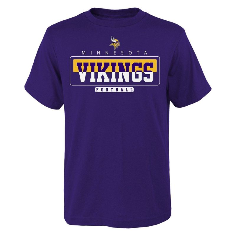 NFL Minnesota Vikings Boys&#39; Short Sleeve Cotton T-Shirt, 1 of 2