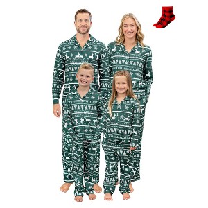 PATPAT Christmas Family Pajama bodysuit Fair Isle Print One-Piece Pajamas - 1 of 4