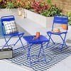 Metal Slat Folding Table Blue - Room Essentials™ - 2 of 4
