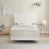 Upholstered Twin Size Bed Frame with Scallop Headboard, Cute Velvet Twin Bed for Girls/Boys, Sturdy Platform Bed, No Box Spring Needed,  Blue - 3 of 4