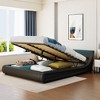 Queen Size Upholstered Faux Leather Platform bed with a Hydraulic Storage System, LED Light Headboard-ModernLuxe - 2 of 4