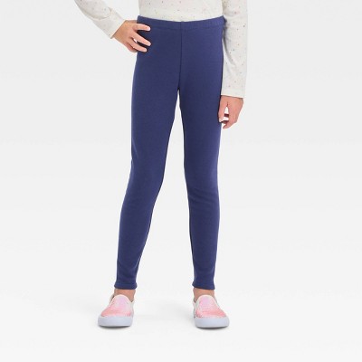 Girls' Adaptive 2pk Capri Leggings - Cat & Jack™ Black/Dark Blue XS