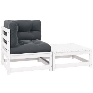 Garden Lounge Set Solid pinewood, 100% polyester fabric vidaXL - 1 of 4