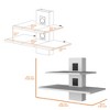 23.6 inch Wood Floating Dual Shelf Wall Unit with Cable Management, Sleek Design, and Space-Saving Functionality for Living Room and Bedroom - 3 of 4