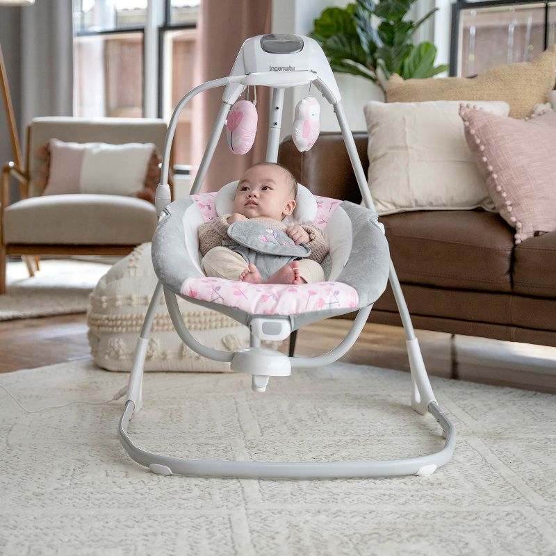 Ingenuity SimpleComfort Multi-Direction Compact Baby Swing with Vibrations, 3 of 32