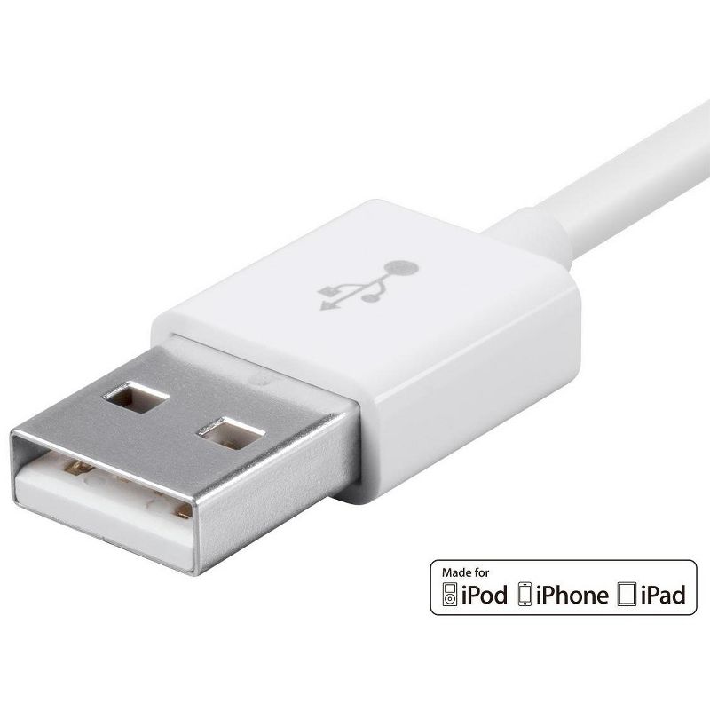 Monoprice Apple MFi Certified Lightning to USB Charge & Sync Cable - 6 Feet - White | iPhone X, 8, 8 Plus, 7, 7 Plus, 6, 6 Plus, 5S - Select Series, 4 of 7
