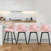 Bekrvio Swivel Bar Stools Set of 2/4,25.6"/29" Counter Height Stool Velvet Upholstered Armless Bar Chair with Metal Frame for Kitchen Island - 3 of 4