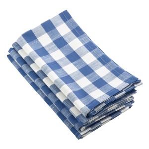 Saro Lifestyle Gingham Design Cotton Napkins (Set of 4) - 1 of 2