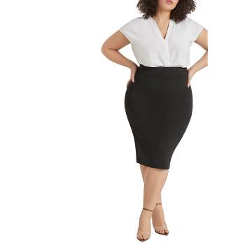 ELOQUII Women's Plus Size Neoprene Pencil Skirt
