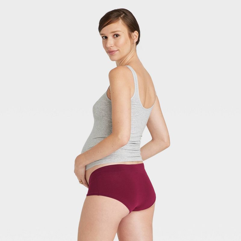 Maternity 3pk Under the Belly Maternity Hipster Underwear - Auden™ Pink/Maroon/Black, 3 of 8