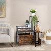 Wood Corner Hidden Cat Litter Box Enclosure Furniture with Flower Stand,Plant Stand - 2 of 4