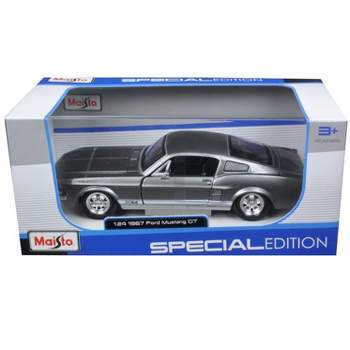 1967 Ford Mustang GT Gray Metallic with White Stripes 1/24 Diecast Model Car by Maisto