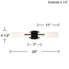 Possini Euro Design Abron Industrial Modern Wall Light Black Hardwire 24" Light Bar LED Fixture Frosted Glass for Bedroom Bathroom Vanity Living Room - 4 of 4
