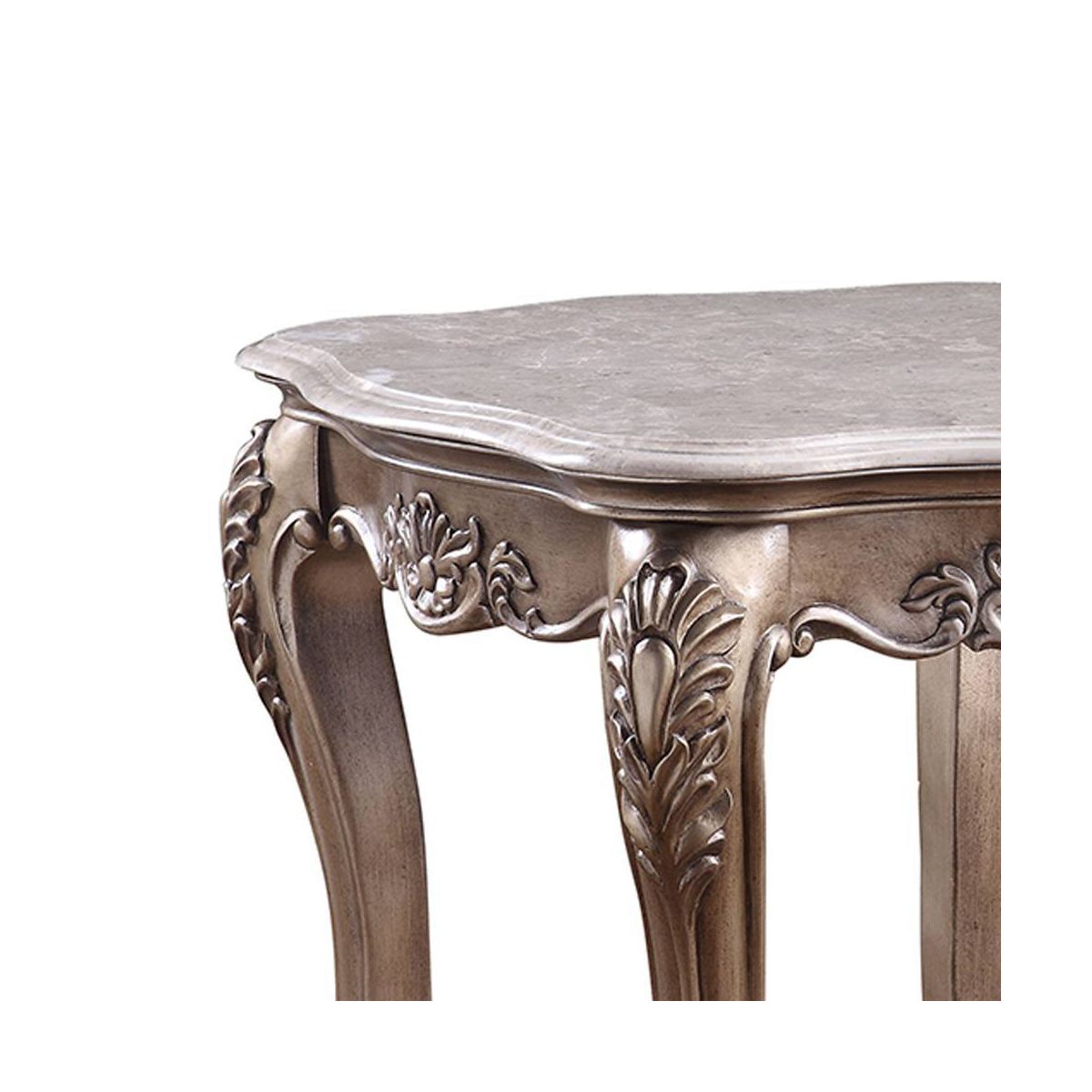 26" Jayceon Accent Table Marble Top/Champagne - Acme Furniture - thumbnail 3