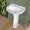 20 in. W x 17 in. D Vitreous China U-Shaped Vessel Sink with Single Faucet Hole Pedestal Combo Bathroom Sink in White - 3 of 4