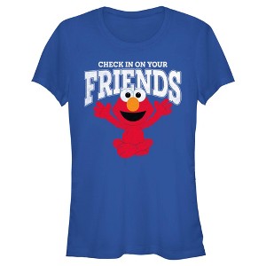 Junior's Sesame Street Check In On Your Friends Cute Elmo T-Shirt - 1 of 4