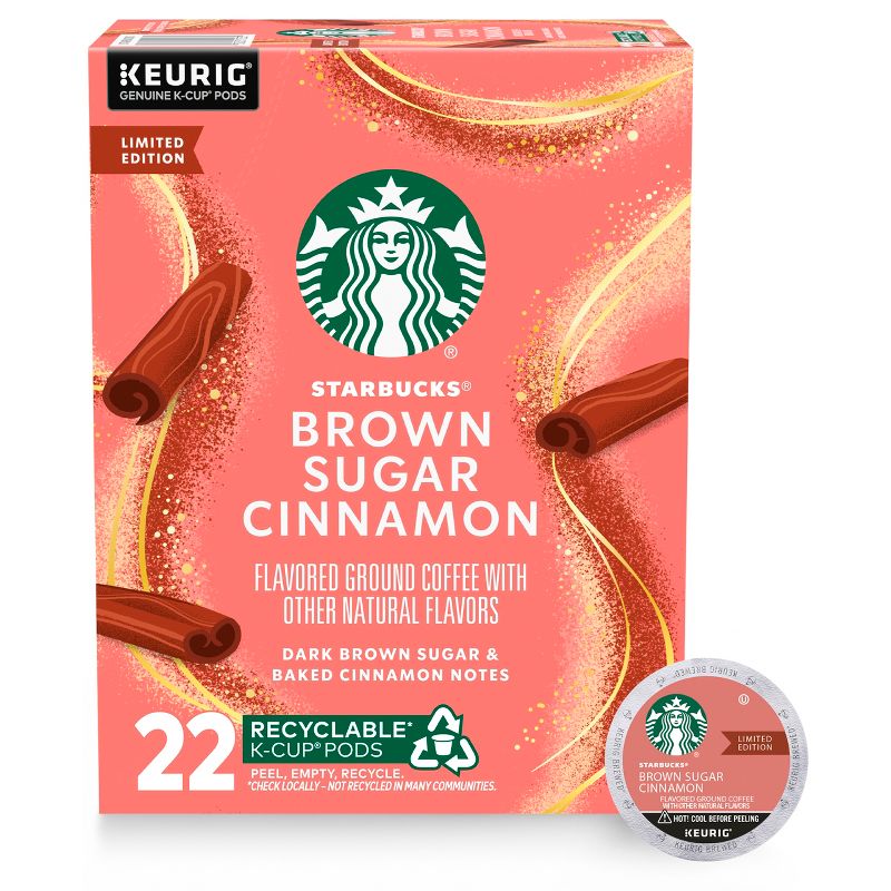 Starbucks Keurig Brown Sugar Cinnamon Coffee Pods - 22 K-Cups, 1 of 10
