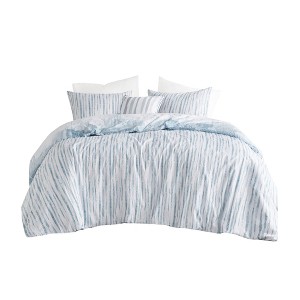 N Natori 4 Piece Oversized Reversible Seersucker Comforter Set - Wrinkle and Shrink Free - 1 of 4
