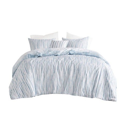 Brush Stroke 4 Piece Oversized Reversible Seersucker Comforter Set : Target