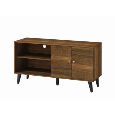 FONTOI Modern TV Stand for TV up to 47.3" with Storage Shelves&Cabinet, Entertainment Center for Living Room, Brown, 15.2"*25.6"*47.3"