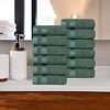 Cotton Medium Weight Face Towel Washcloth Set of 12 by Blue Nile Mills - 2 of 4
