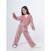 Mocamel Girls' Sport Style Velvet suit，Long Pant，Zipper Sweater with hat Suitable for Autumn Collection - 4 of 4