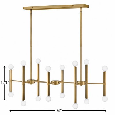 Mid-Century Modern Sputnik 16-Light Chandelier in Lacquered Brass