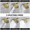 SUMERAIN Double Shower Head with Shut-off  Valve for Two People, 6 Function Sprayer, Brushed Gold - 3 of 4