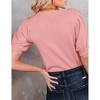 Women's Casual Crew Neck Short Sleeve Sweater Tops for Spring and Summer 2025,Light Pink - S - 2 of 4