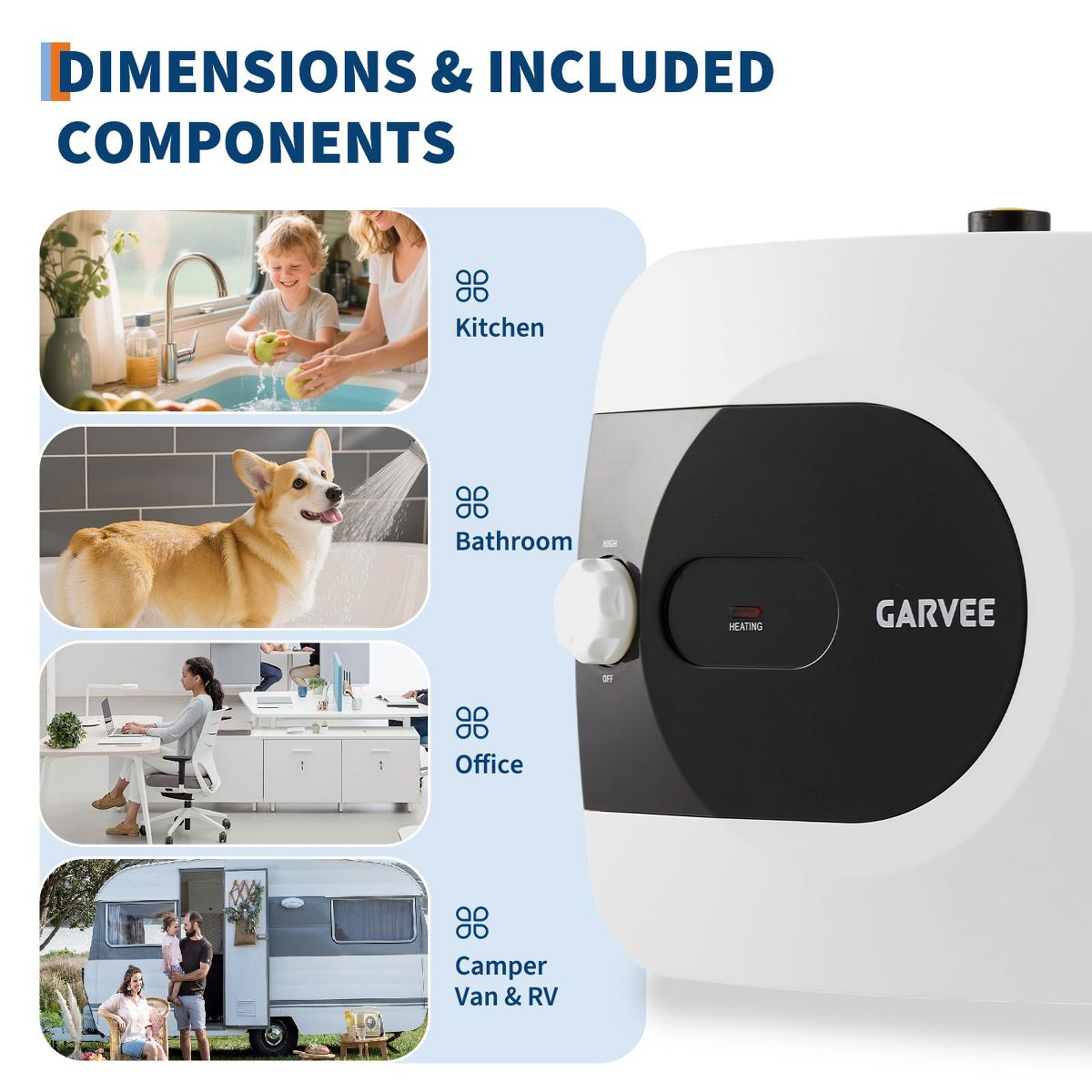 2.6 Gallon Mini Tank Water Heater Electric Under Sink Hot Water Heater Continuous Hot Water for Kitchen Bathroom RV & Small Home - thumbnail 2