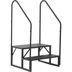 RV Steps with Handrail, Anti-Slip Step Ladder, Portable Pool Stool, 660 Lbs Load Capacity, RV Stair for Mobile Homes - 1 of 4