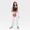 Girls' Mid-Rise Patch Pocket Wide Leg Jeans - Cat & Jack™ Light Wash - 3 of 3