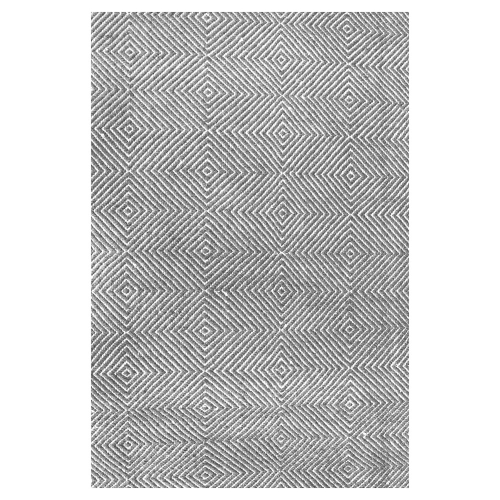 5'x8' Ago Wool and Cotton Hand Woven Area Rug Gray - nuLOOM