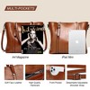 DOMETOUR Shoulder Bags Handbags for Women, Large Ladies Bag Purse Leather Tote Bag Handle Satchel Bags, Brown - 4 of 4