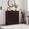 Dcolora Bathroom Free-Standing Floor Cabinet, Practical Storage Cabinet with 4 Drawers and 2 Doors - 2 of 4
