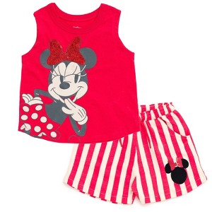 Disney Princess Moana Belle Minnie Mouse Nightmare Before Christmas Tank Top and French Terry Shorts Toddler to Big Kid - 1 of 4