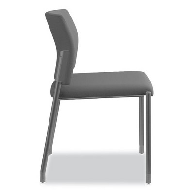 ErgoFlex Black Fabric and Metal Stackable Swivel Side Chair