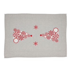 Saro Lifestyle Holiday Placemats With Peppermint Christmas Tree Design (Set of 4) - 1 of 4