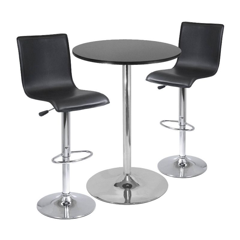 3pc 28&#34; Spectrum Bar Height Dining Set Black - Winsome, 1 of 6