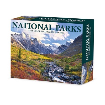 Willow Creek Press National Parks 2025 Box Calendar: Daily Desktop Planner, 5x6", Paper, Glue Binding, All Ages, Blue