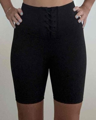 Women s Lace up Detail Ribbed 6 Bike Shorts Joylab Target