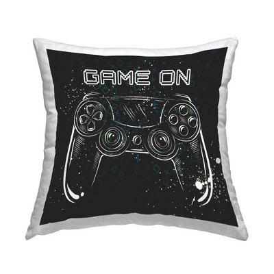 Stupell Industries Black Game On Controller, 18 x 18