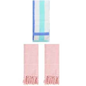 REGALWOVEN 3 Packs Cotton Absorbent Soft Decorative Bathroom Hand Towel Set - 1 of 4