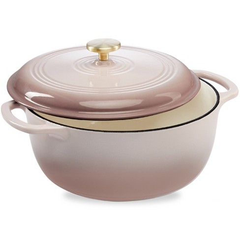Enameled Cast Iron Dutch Oven -3qt Dutch Oven Pot with Lid and Steel Knob - Cast Iron Cookware with Loop Handles for Gas, Electric & Ceramic Stoves