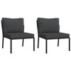 vidaXL Patio Chairs with Gray Cushions 2 pcs 23.6 in.x29.1 in.x31.1 in. Steel - 2 of 4