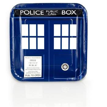 Seven20 Doctor Who 9" TARDIS Square Paper Plates, Set of 8